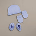 Cap, Mitten & Booties - Blue Color