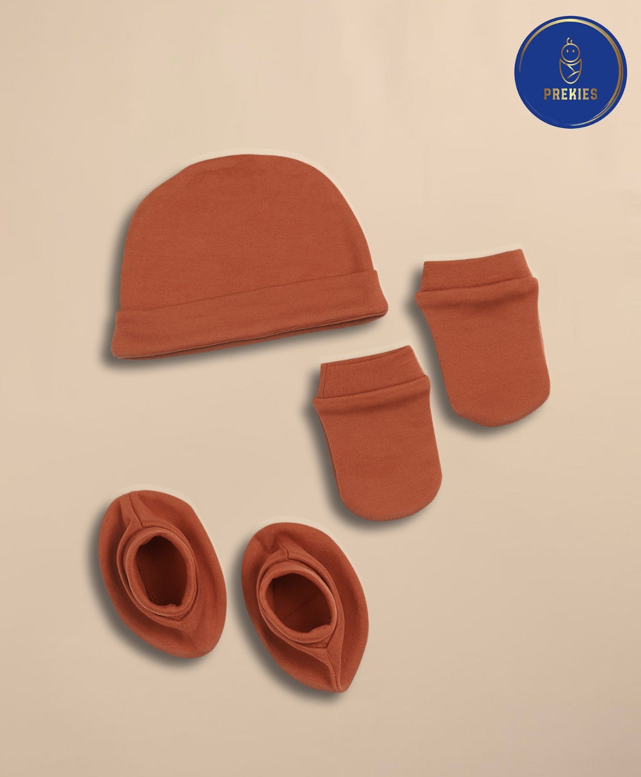 Cap, Mitten, Booties- Maroon