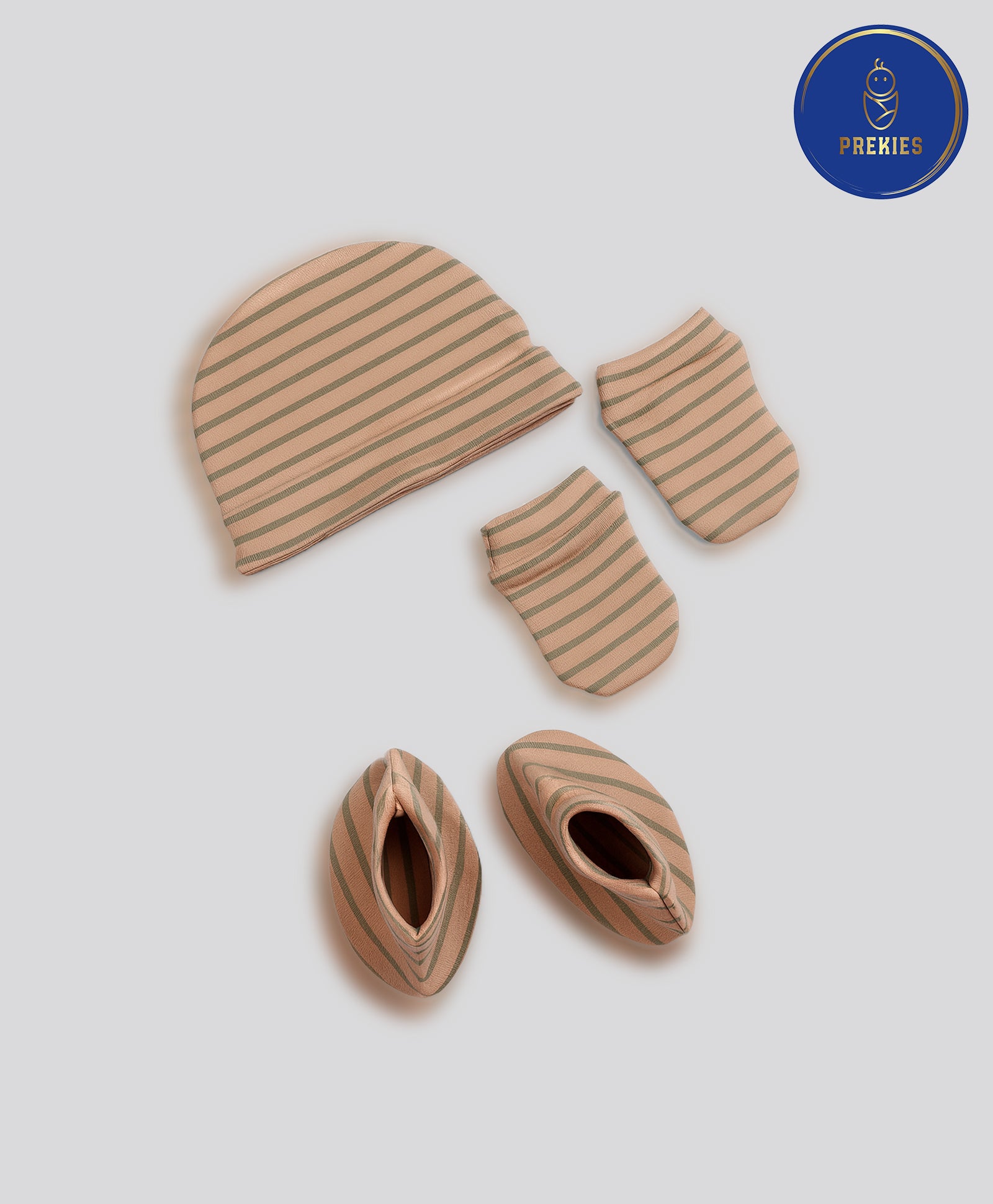 Cap, Mitten, Booties- Olive