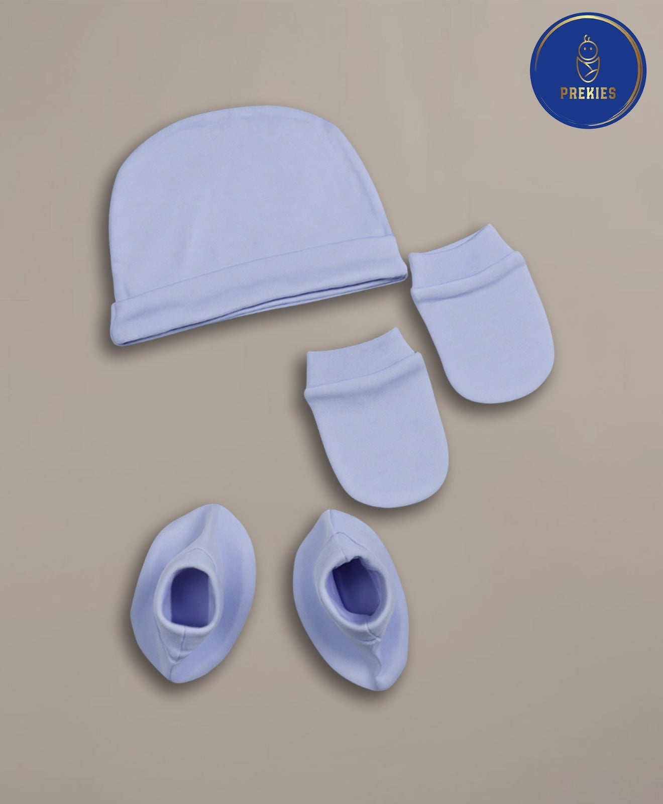Cap, Mitten, Booties- Blue