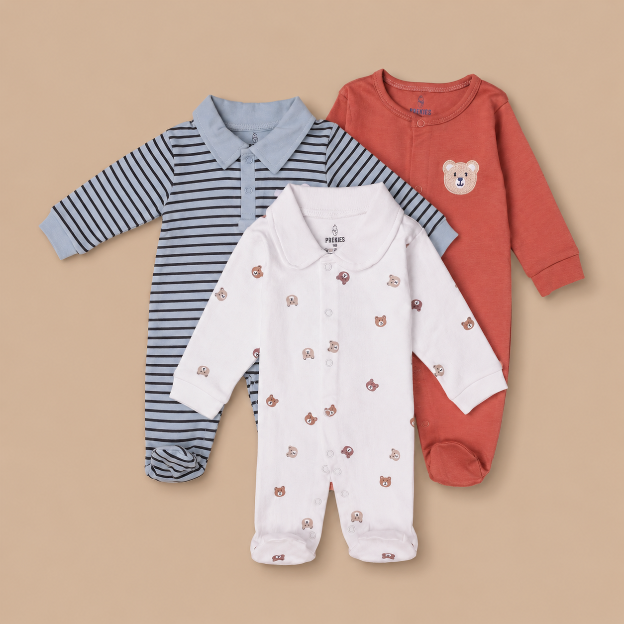 Romper Set - Teddy Print Pack of 3