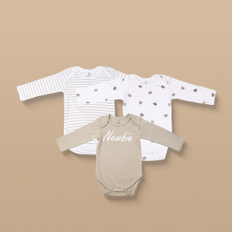 Onesie Set of 3 - Newbie Print