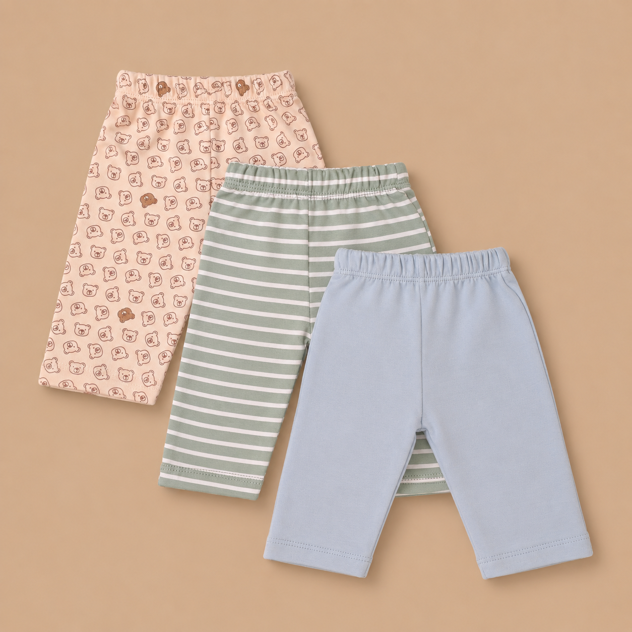 Set of 3 Pyjamas - Bear Print (Brown & Blue)