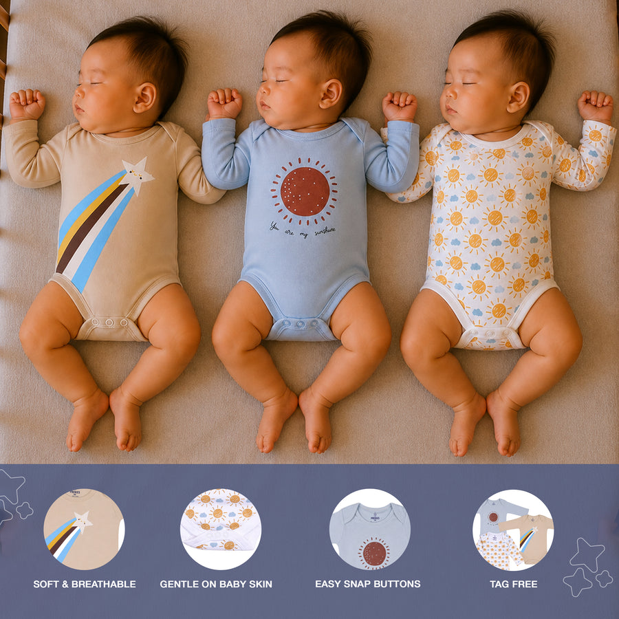 Onesie Set of 3 - Rainbow Print