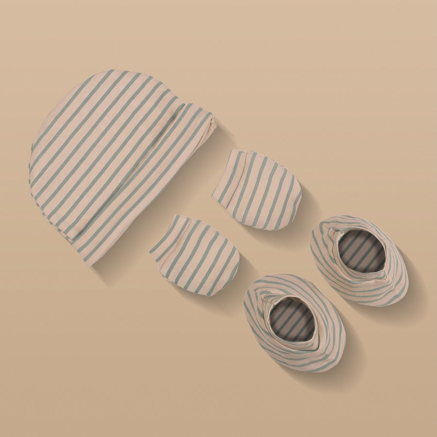 Cap, Mitten & Booties - Olive Color