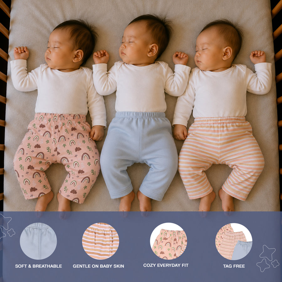 Set of 3 Pyjamas - Rainbow Print