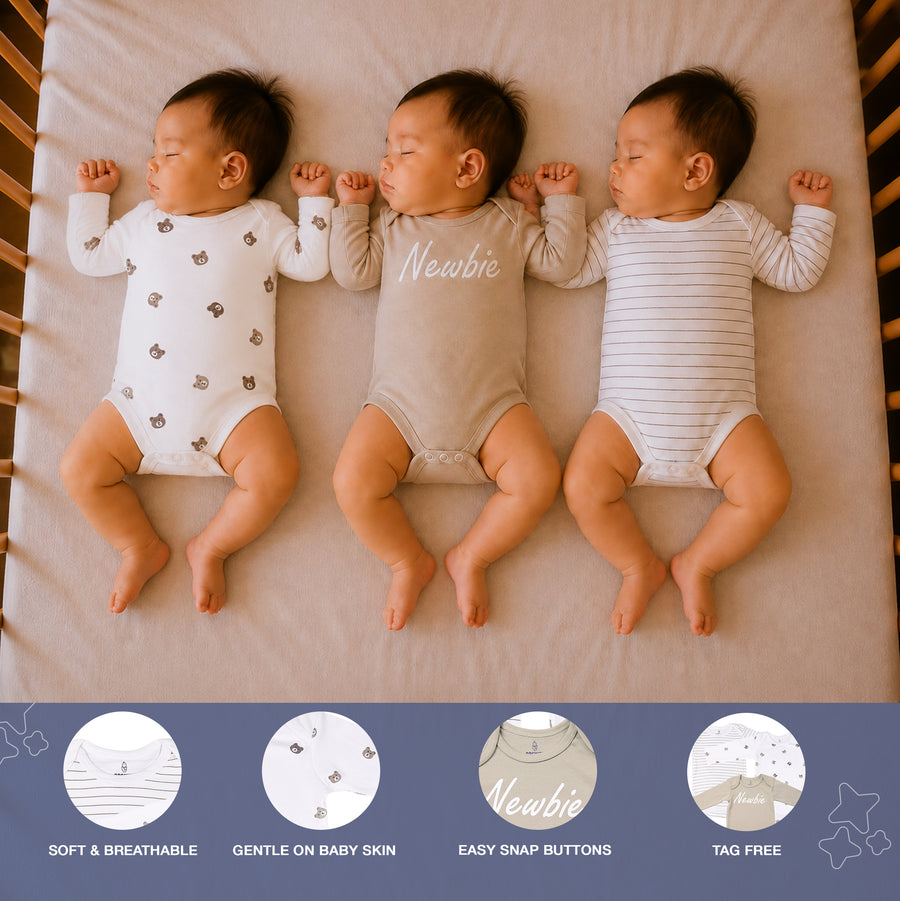 Onesie Set of 3 - Newbie Print