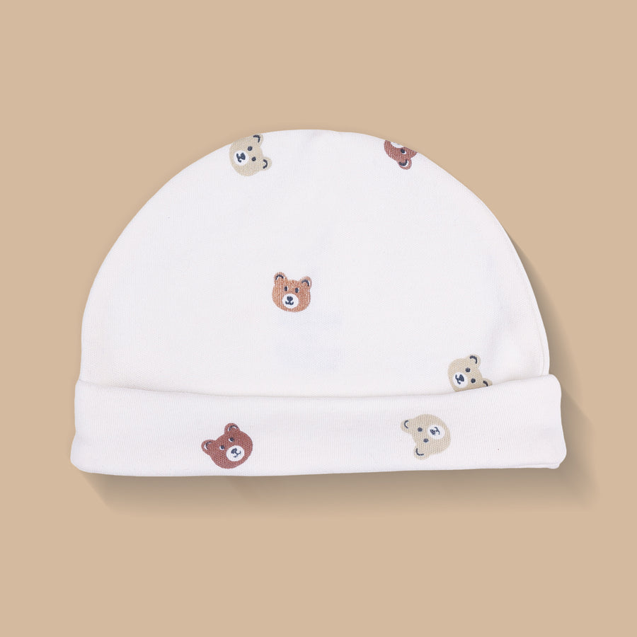 Cap, Mitten & Booties - Teddy Print