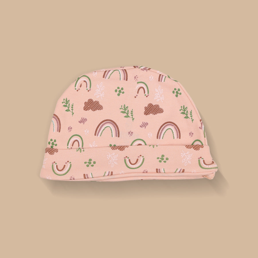 Cap, Mitten & Booties - Rainbow Print