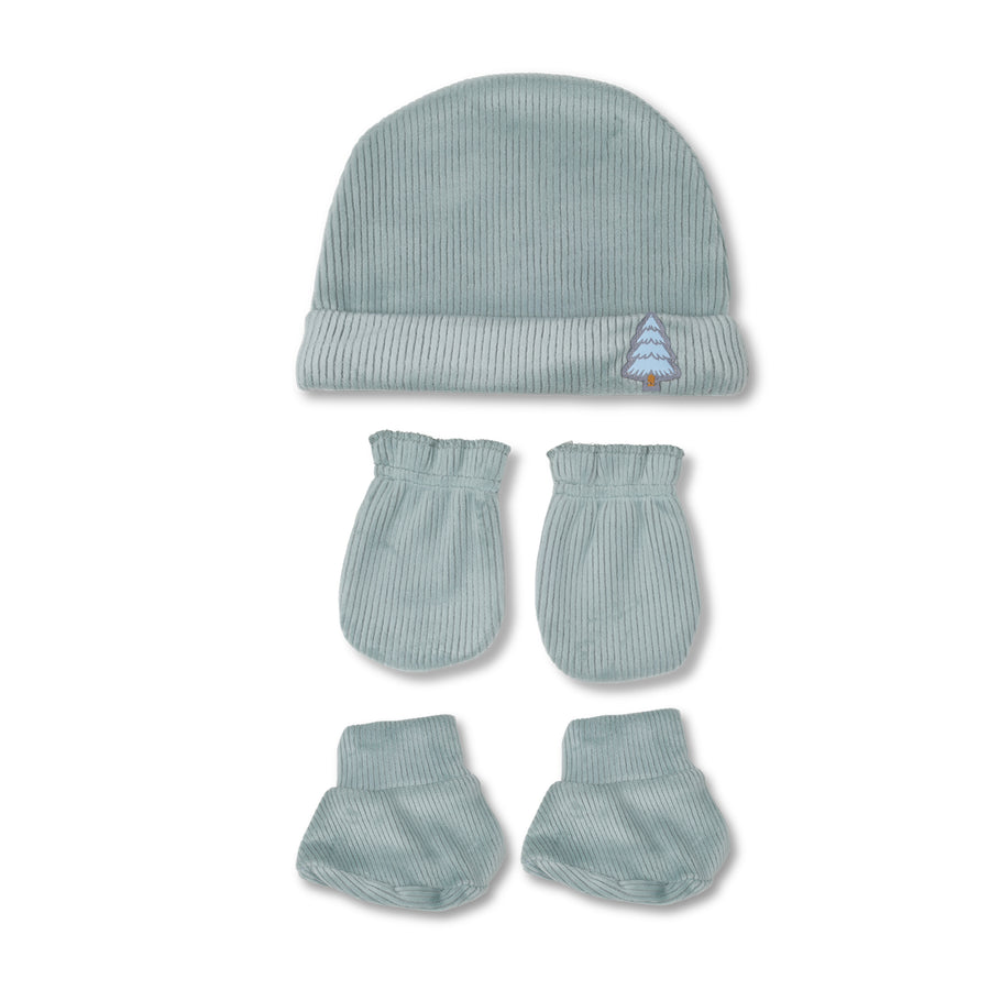 Winter Cap, Mittens & Booties - Tree Print