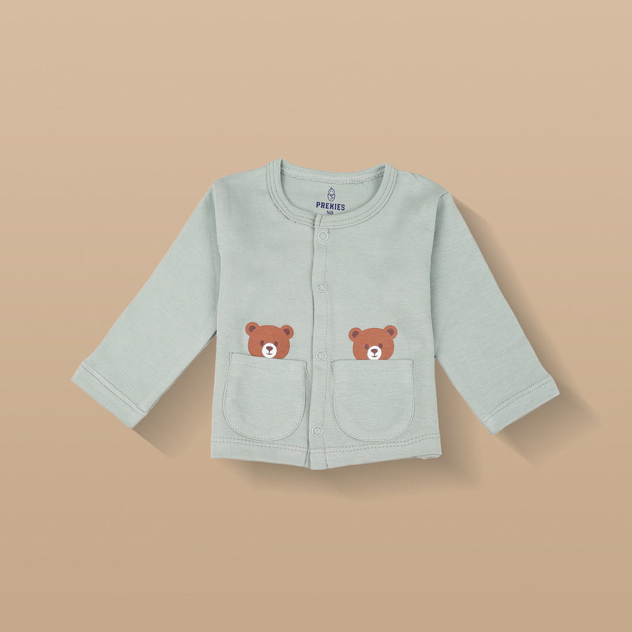 Set of 3 Jhablas - Bear Print (Brown & Blue)