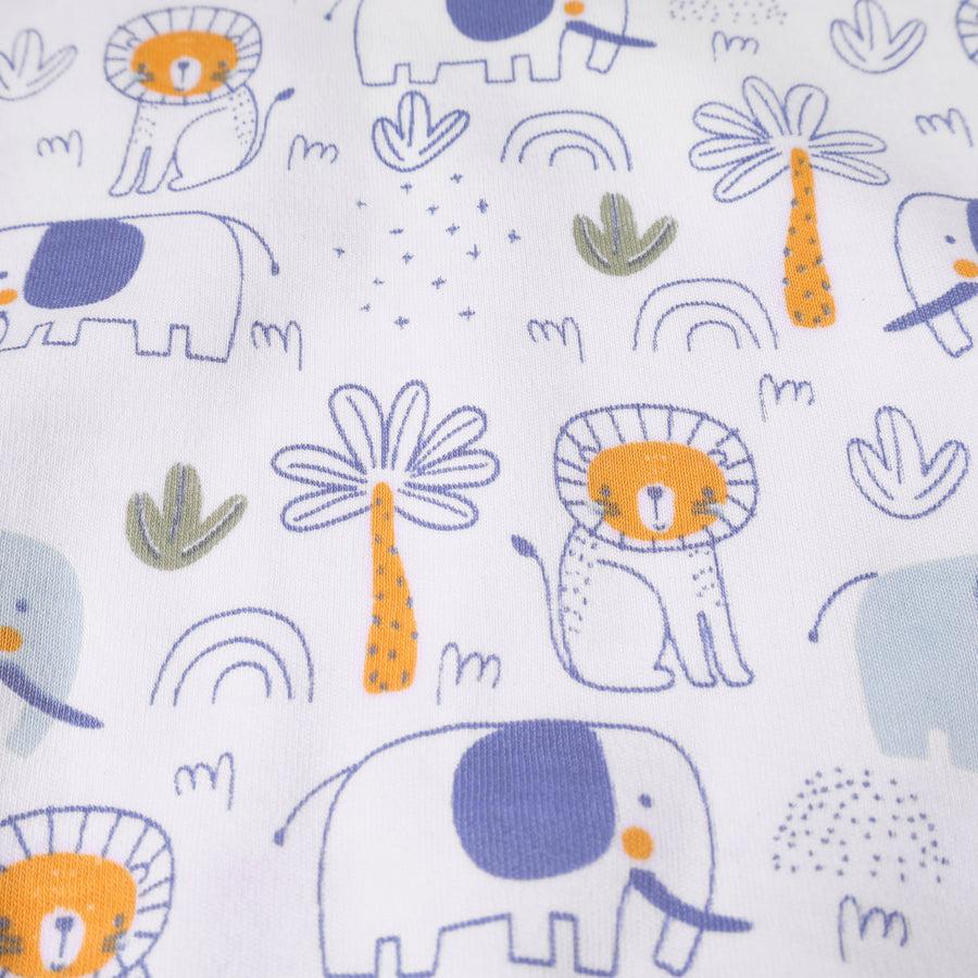 Dungaree Set - Elephant Print & Lion Print