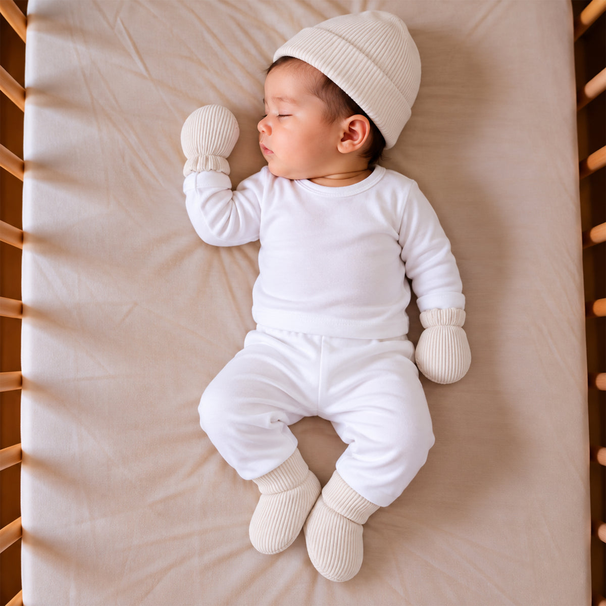 Winter Cap, Mittens & Booties - Teddy Print