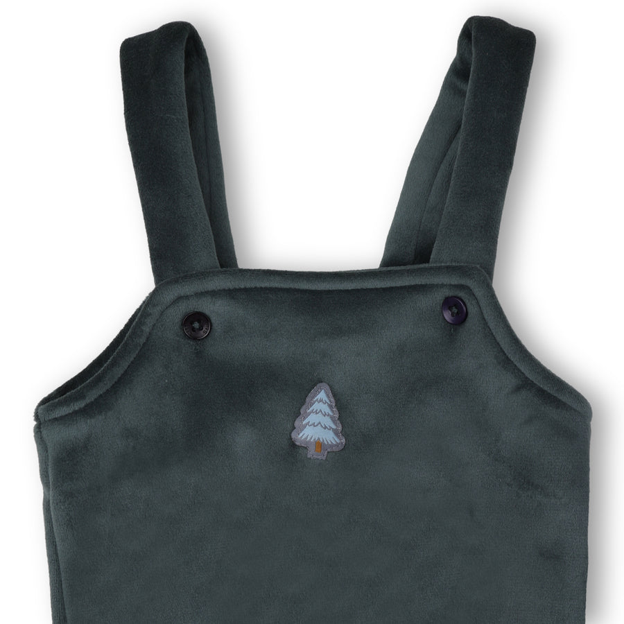 Winter Dungaree Set - Tree Print