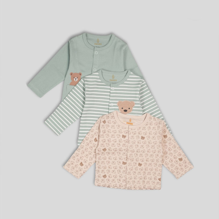 Set of 3 Jhablas - Bear Print (Brown & Blue)