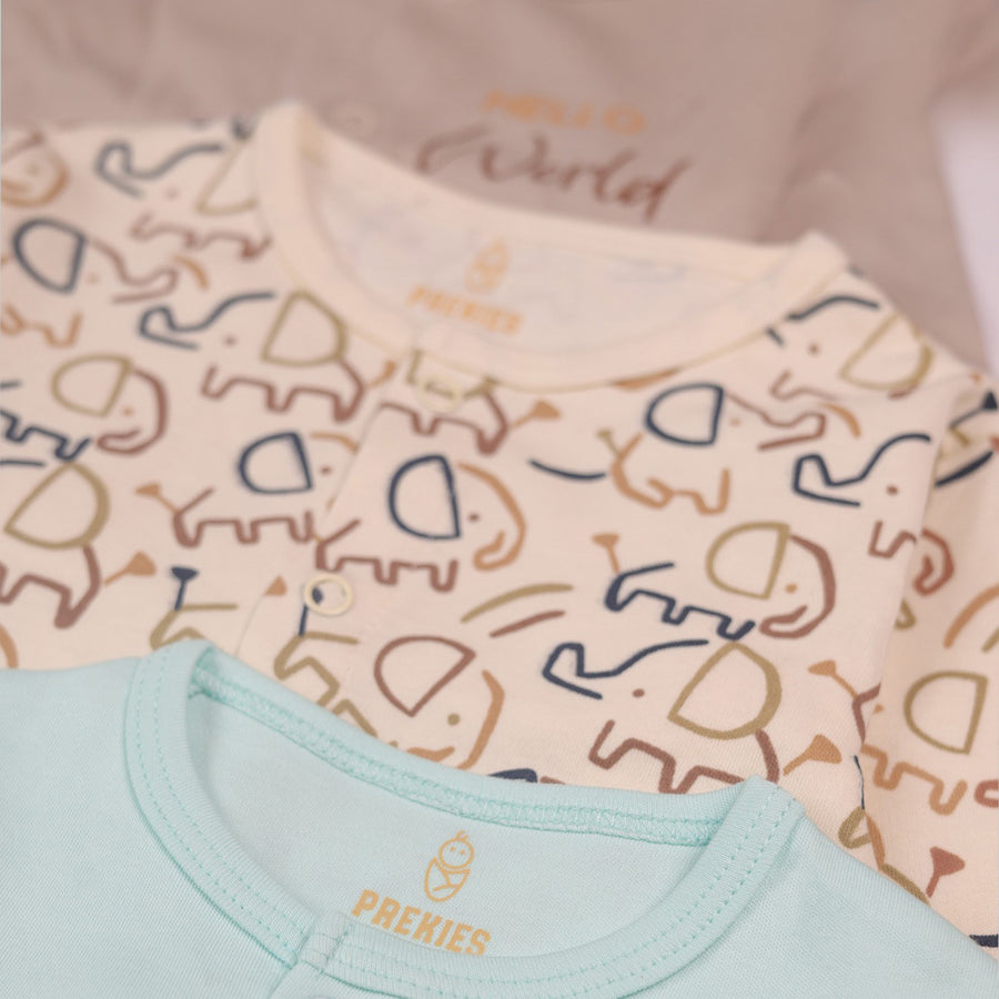 Set of 3 Jhablas - Elephant Print