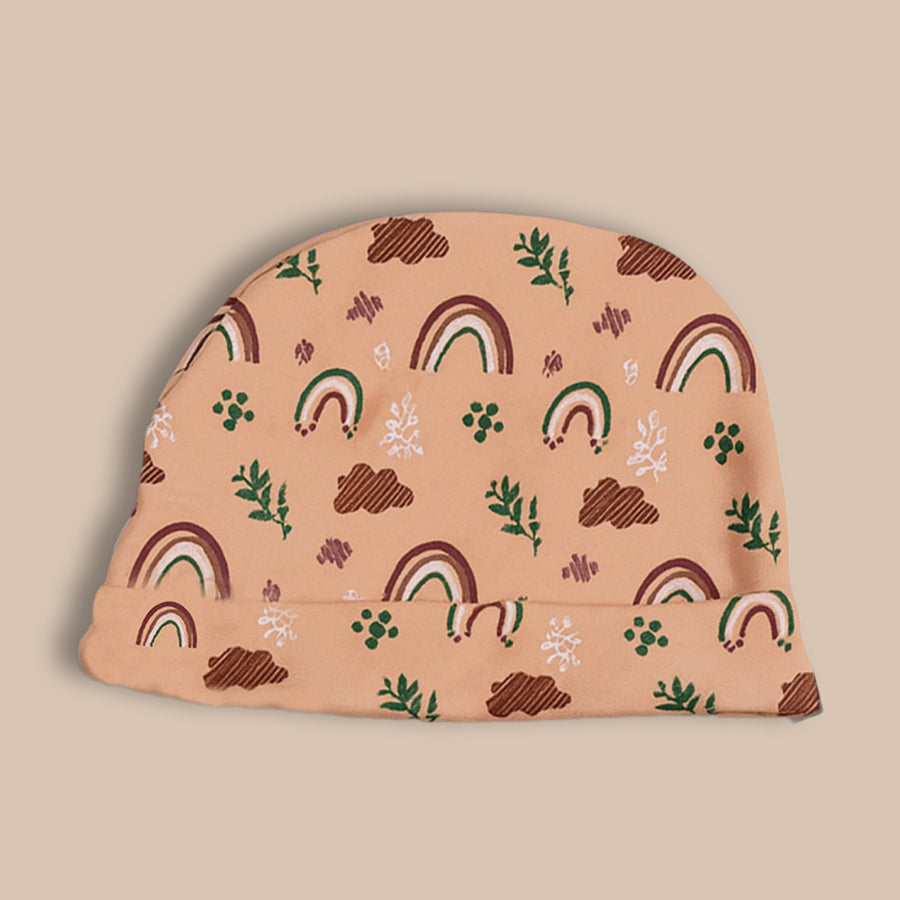 Cap, Mitten & Booties - Rainbow Print