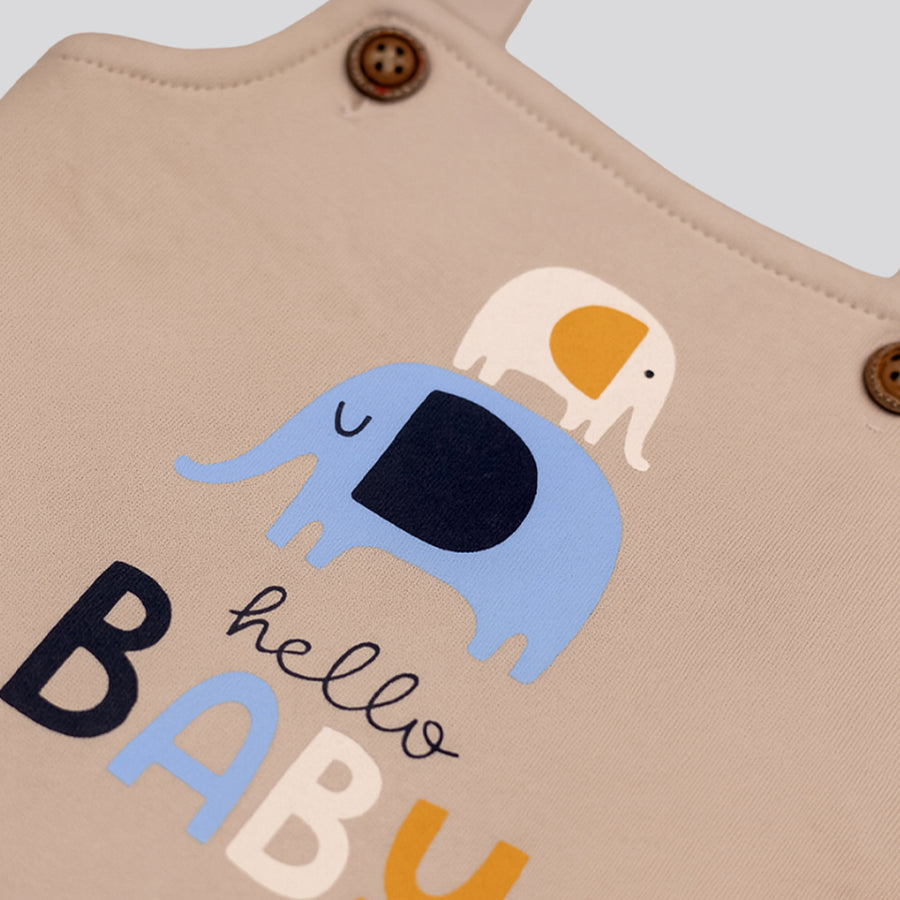 Dungaree Set - Elephant Print & Lion Print