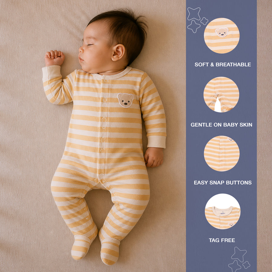 Single Romper - Bear Face Print