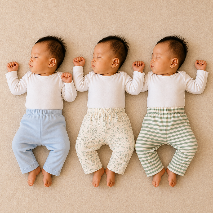 Set of 3 Pyjamas - Dino Print (Green & Blue)