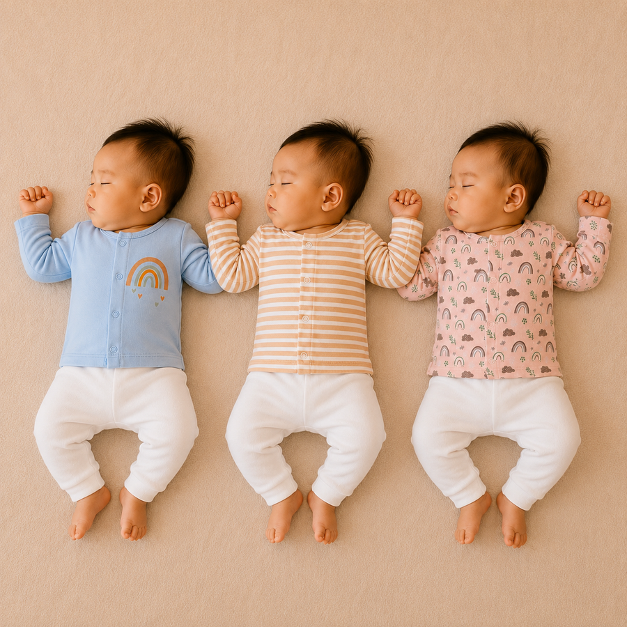 Set of 3 Jhablas - Rainbow Print