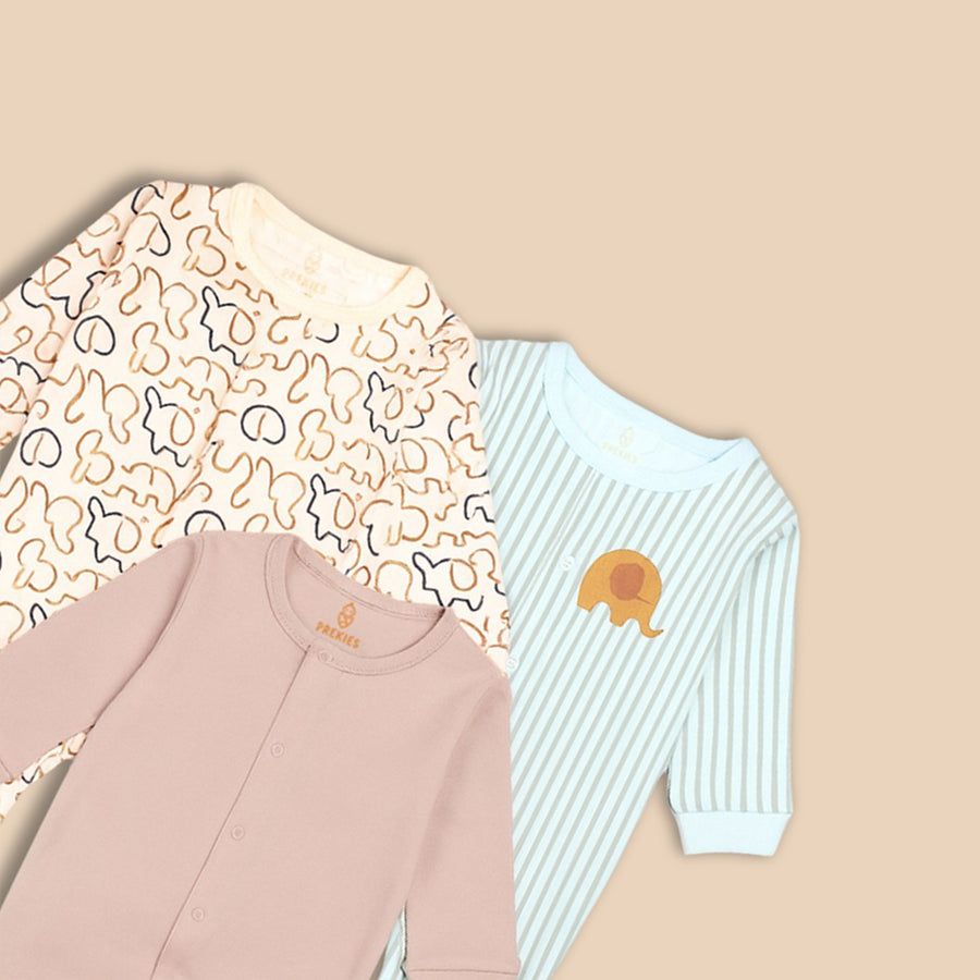 Romper Set - Elephant Print Pack of 3