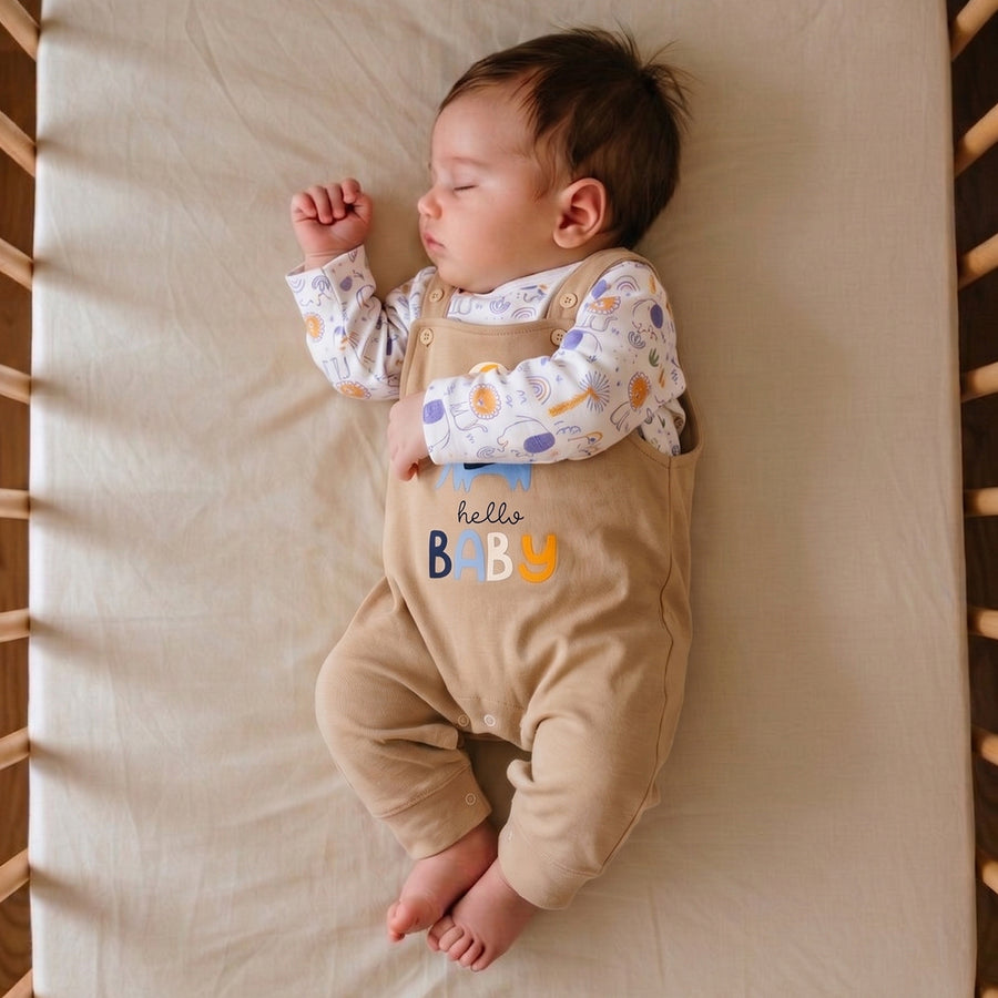Dungaree Set - Elephant Print & Lion Print