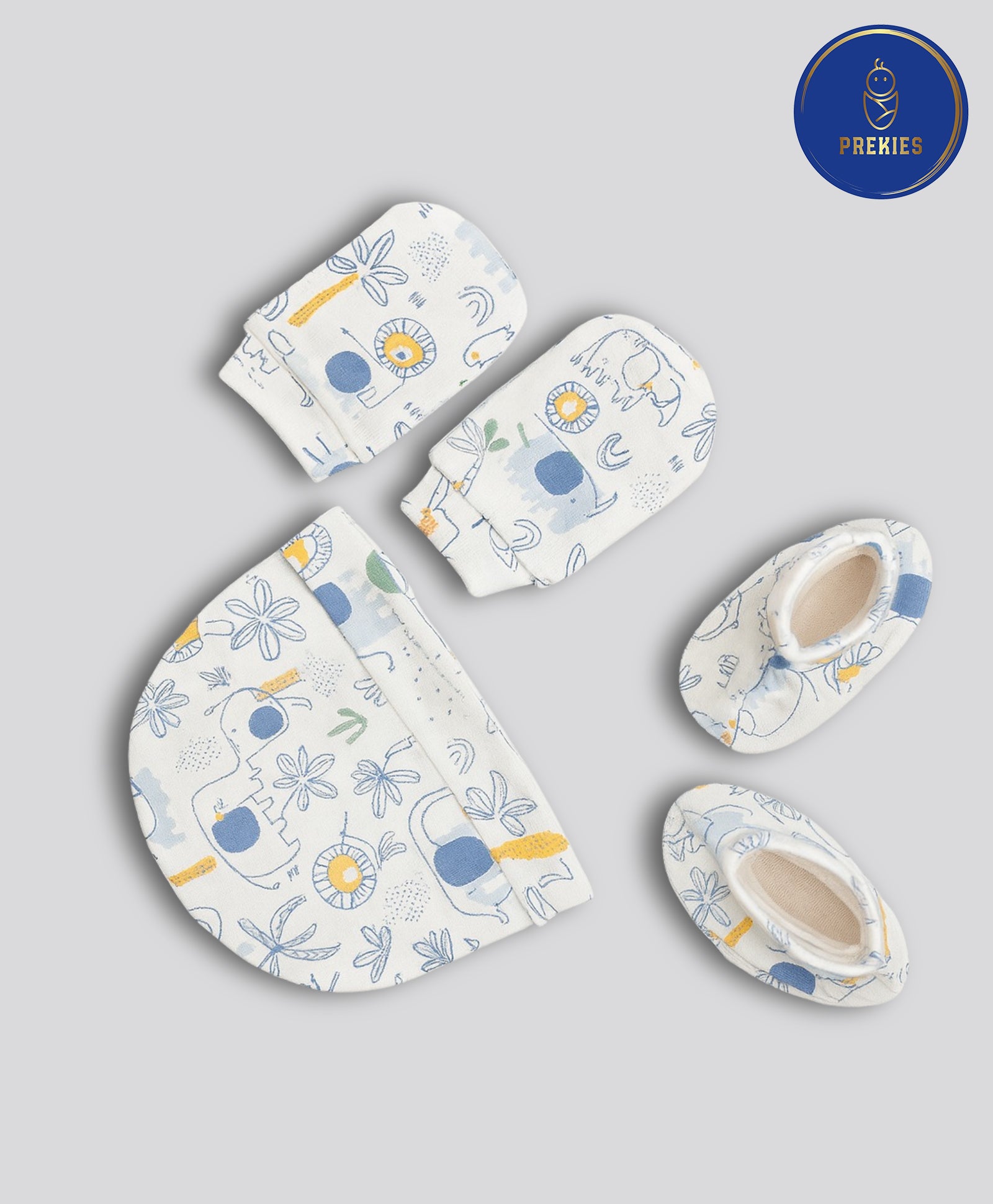 Cap, Mitten & Booties Set - Lion