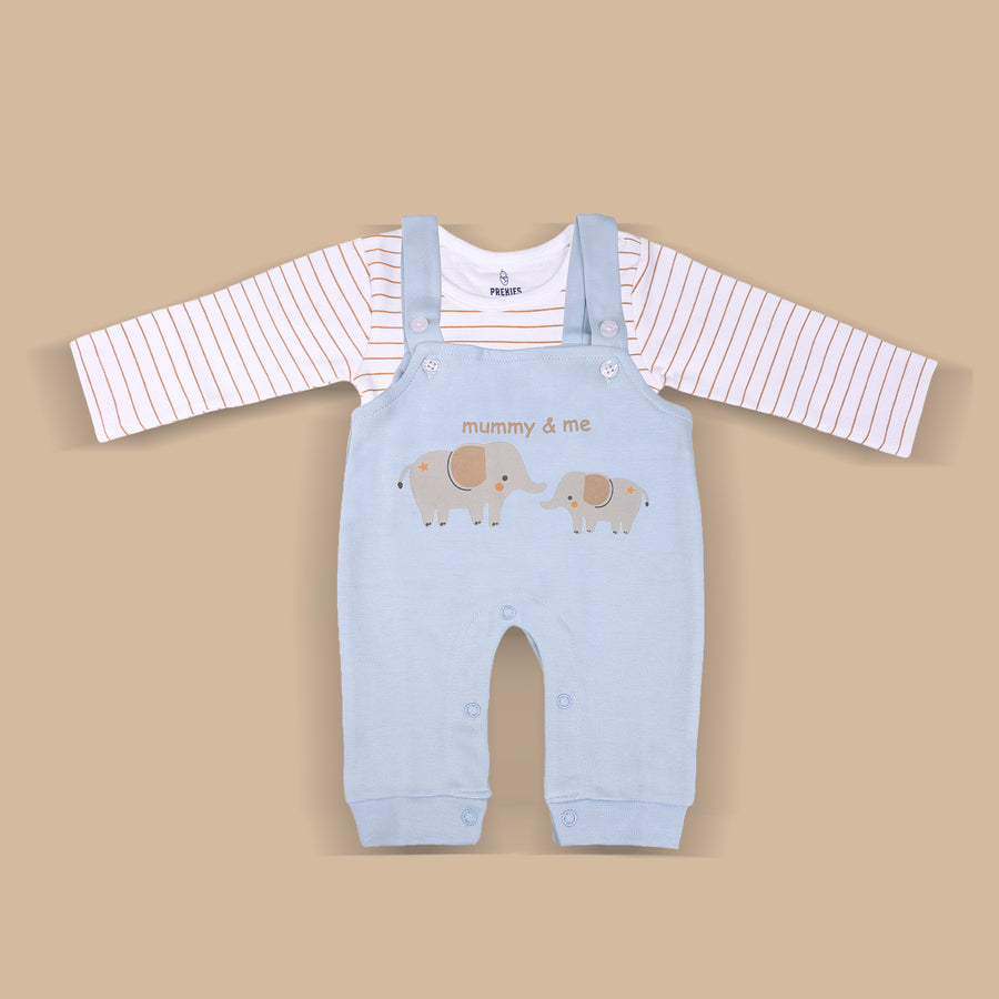 Dungaree Set - Elephant Print