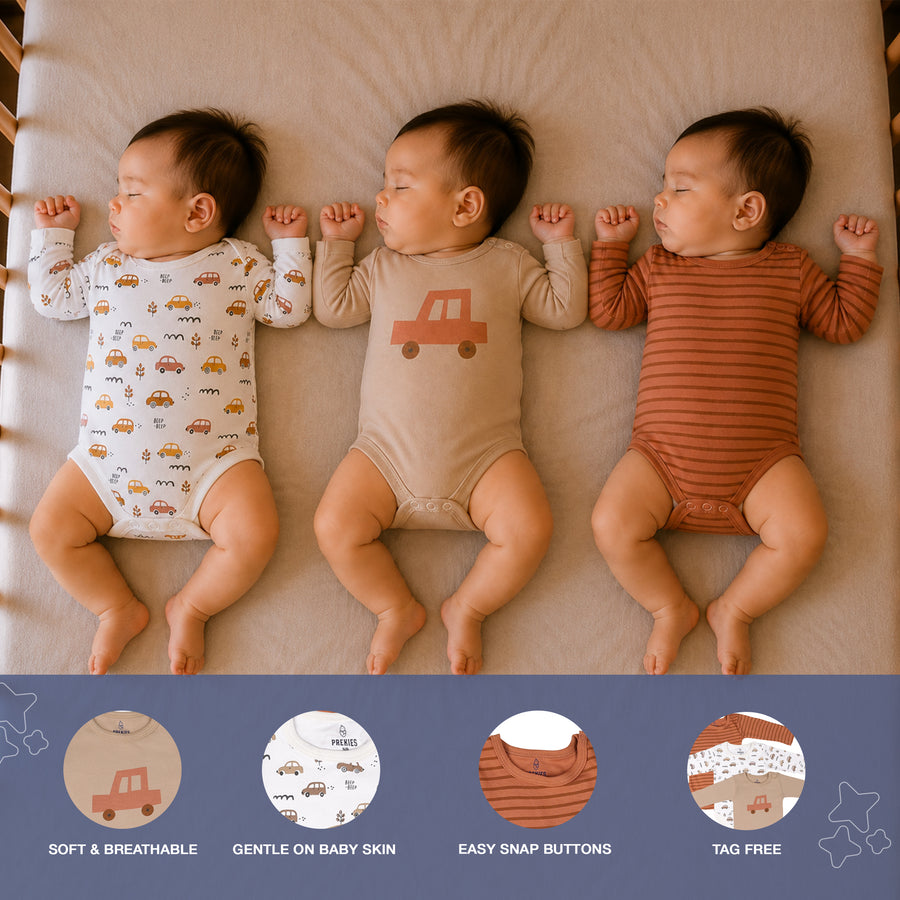 Onesie Set of 3 - Car Print