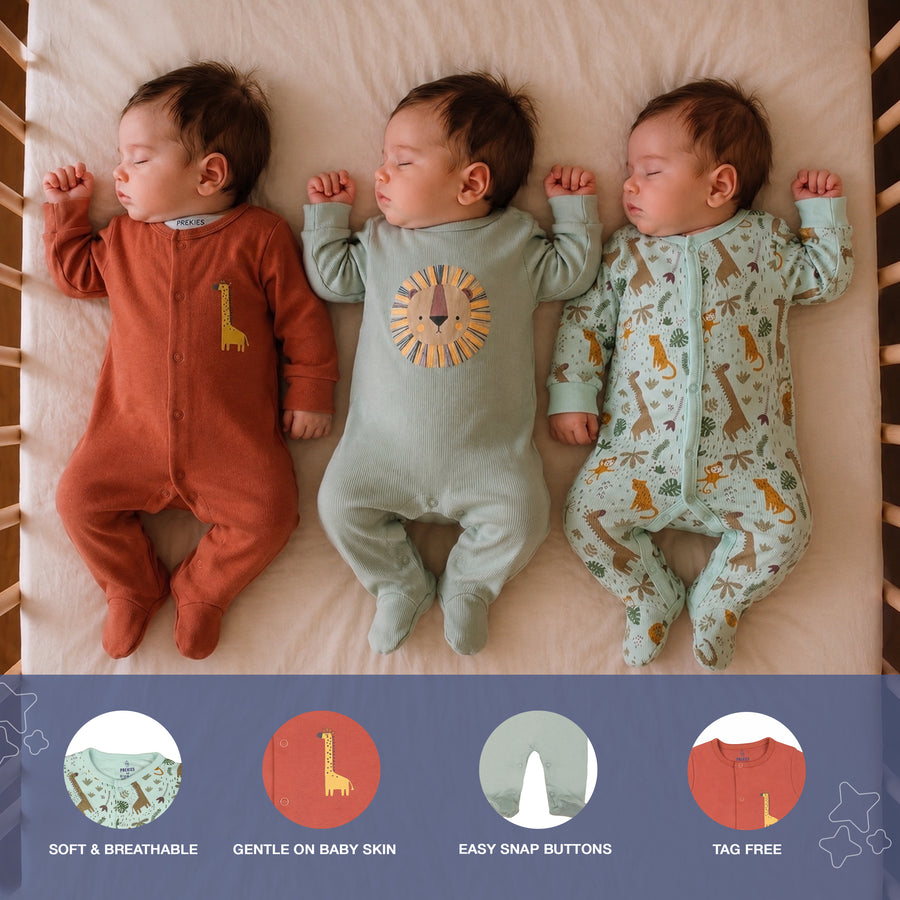 Romper Set - Lion Print Pack of 3