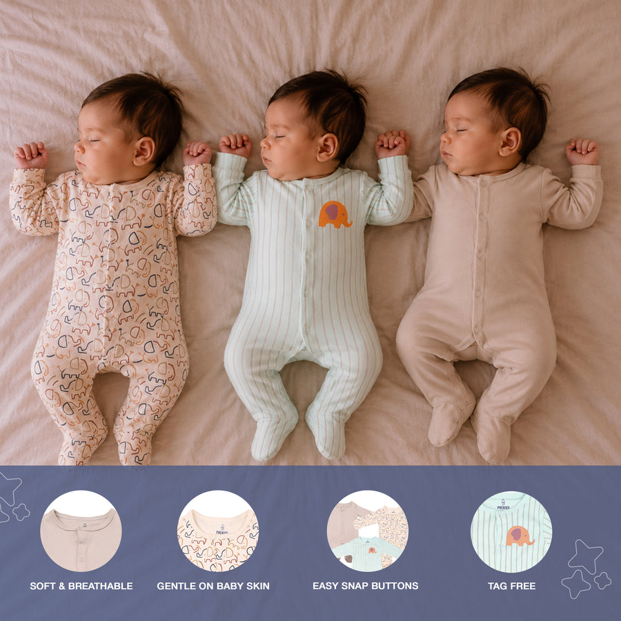 Romper Set - Elephant Print Pack of 3