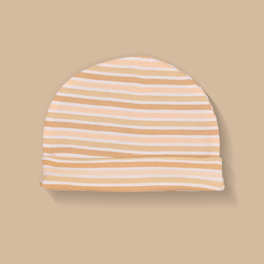 Cap, Mitten & Booties - Stripes Print