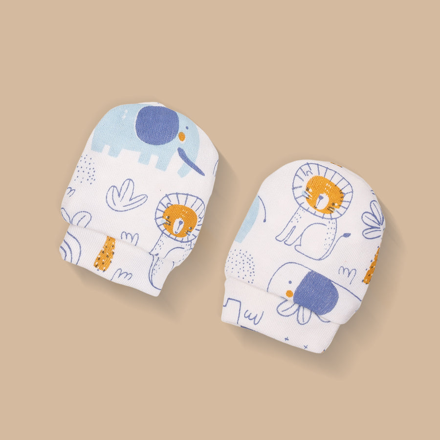 Cap, Mitten & Booties - Lion Print