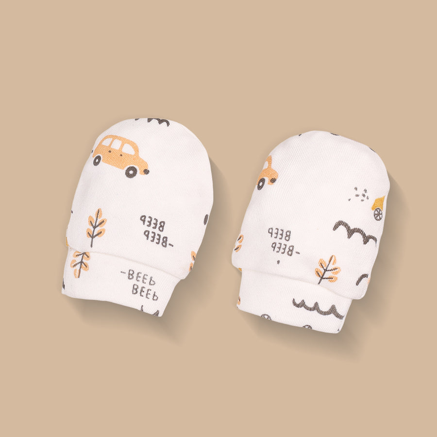 Cap, Mitten & Booties - Car Print