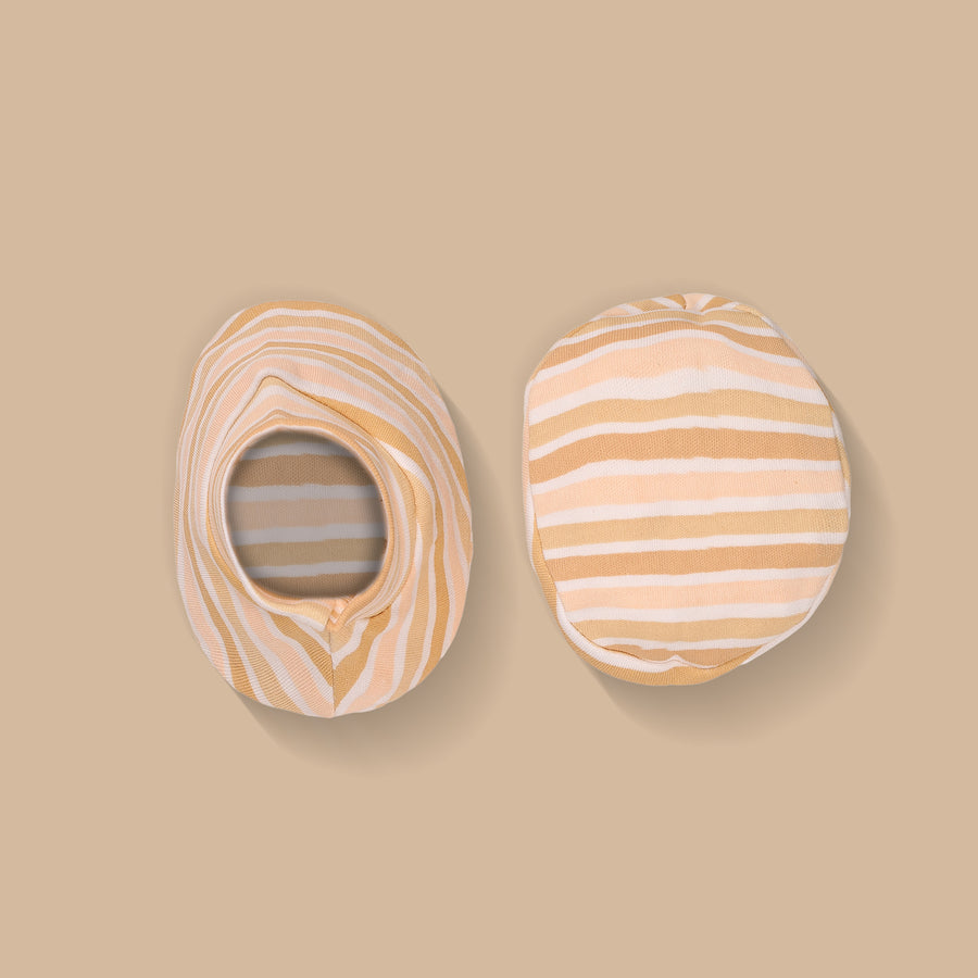 Cap, Mitten & Booties - Stripes Print