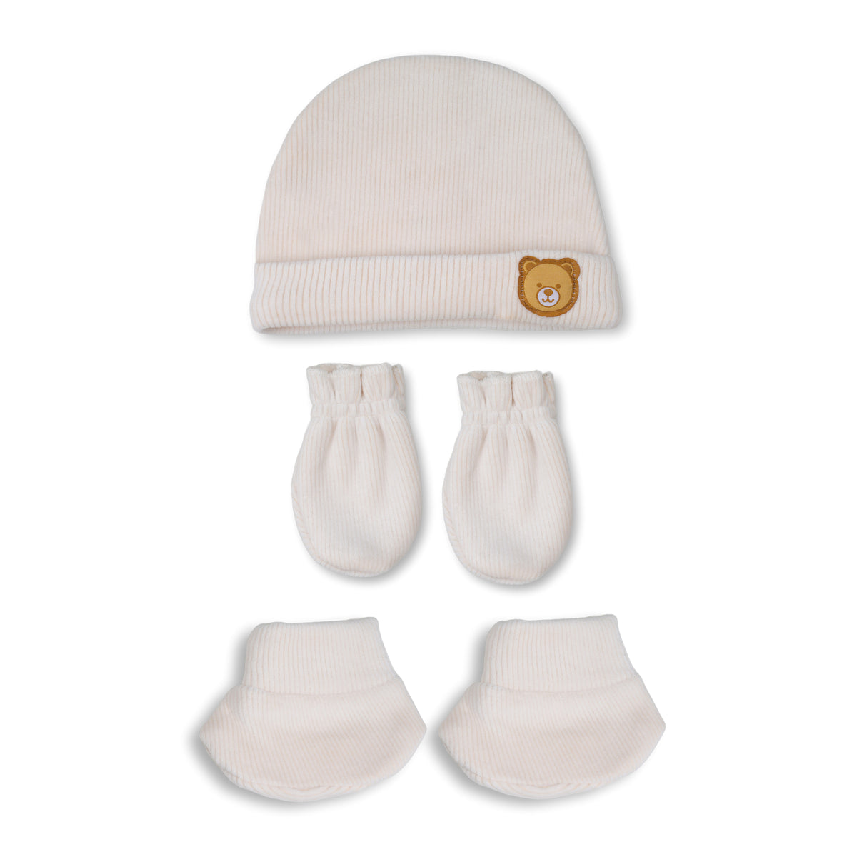 Winter Cap, Mittens & Booties - Teddy Print