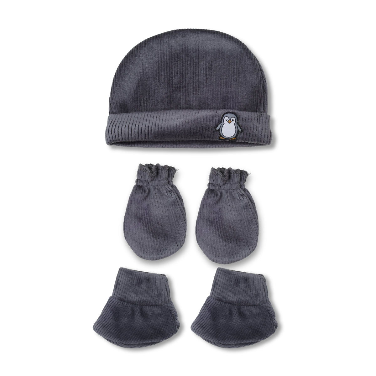 Winter Cap, Mittens & Booties - Penguin Print