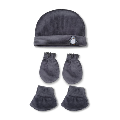 Winter Cap, Mittens & Booties - Penguin Print