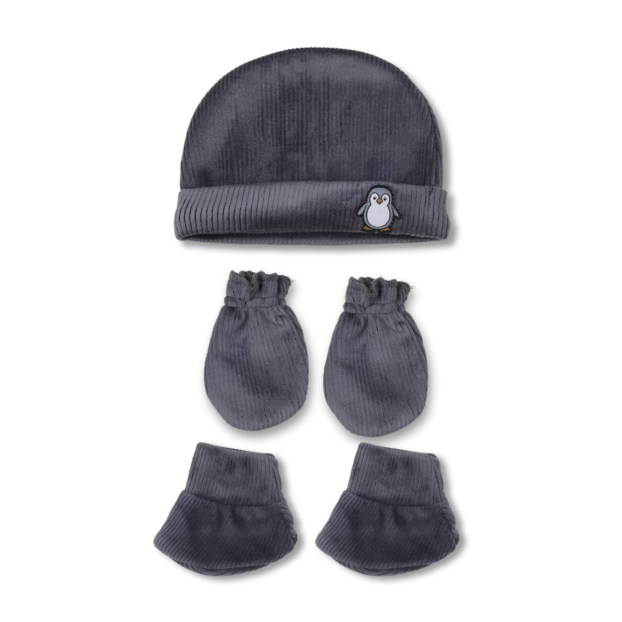 Winter Cap, Mittens & Booties - Penguin Print