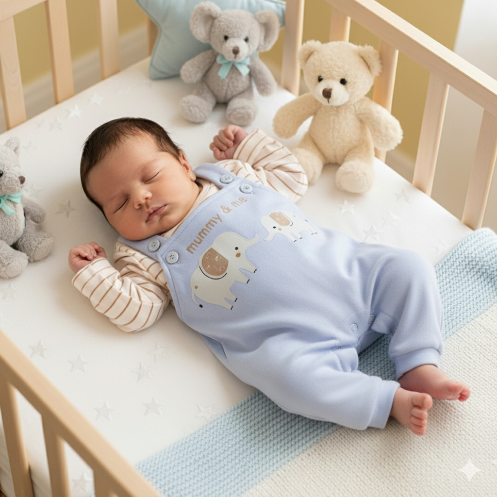 Dungree Set - Elephant Print