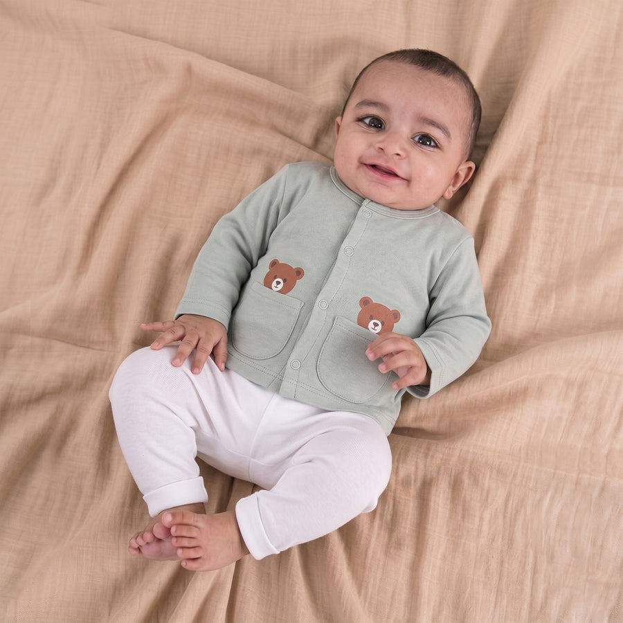 Set of 3 Jhablas - Bear Print (Brown & Blue)