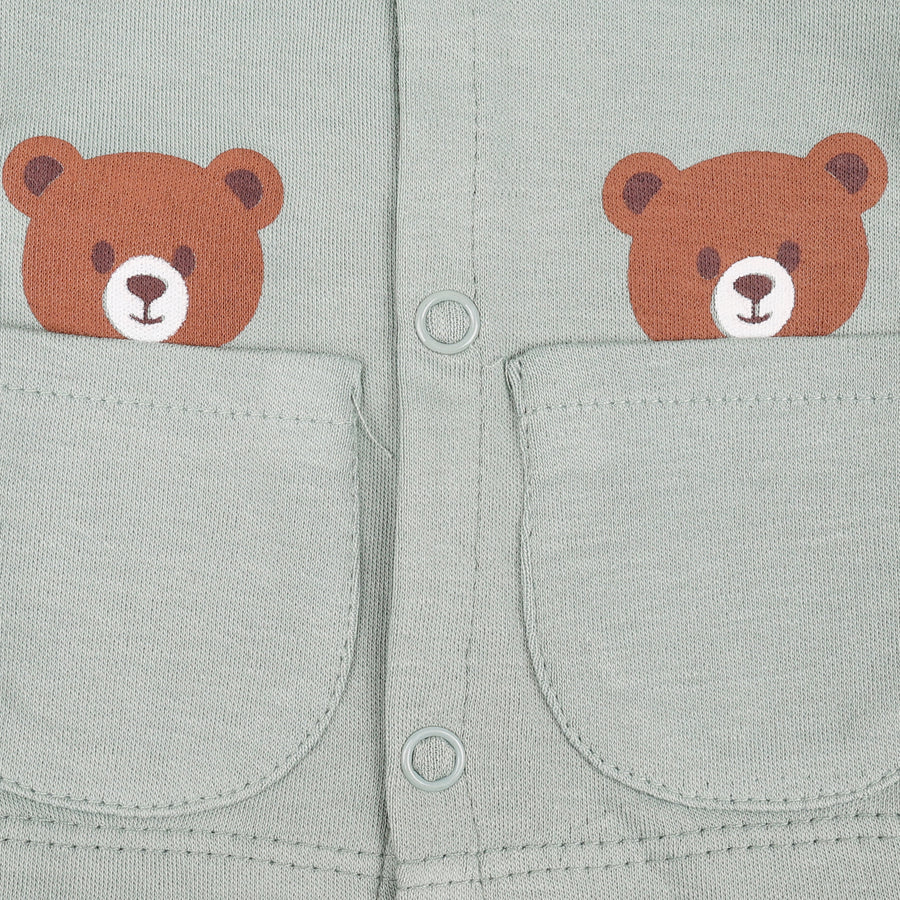 Set of 3 Jhablas - Bear Print (Brown & Blue)