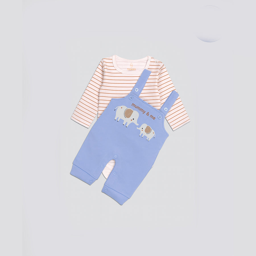 Dungaree Set - Elephant Print