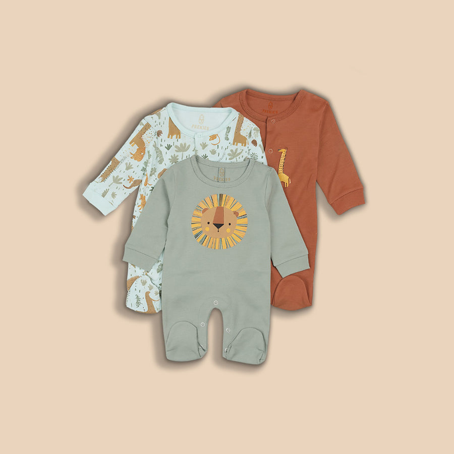 Romper Set - Lion Print Pack of 3