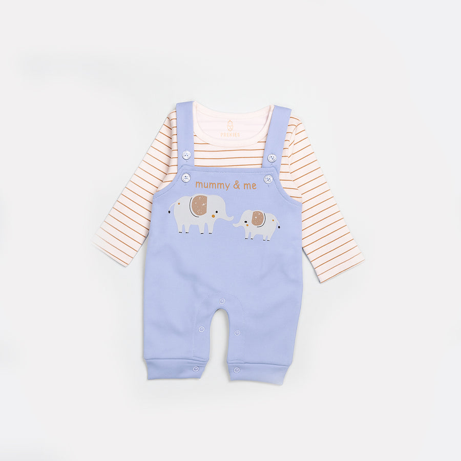 Dungaree Set - Elephant Print