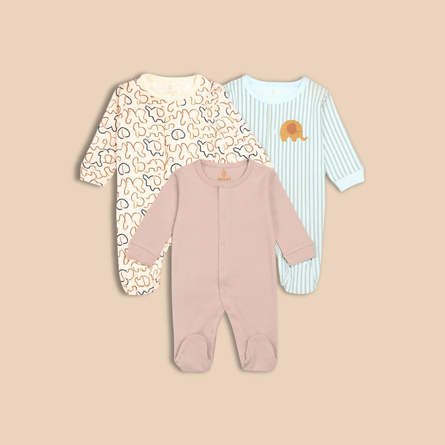 Romper Set - Elephant Print Pack of 3
