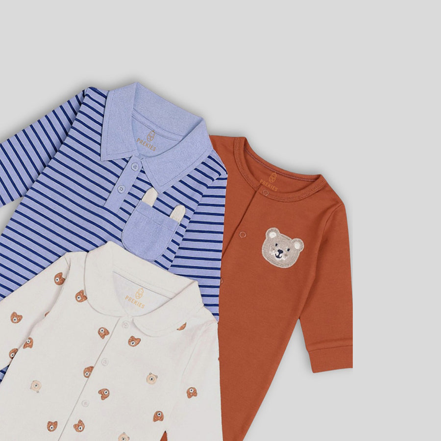 Romper Set - Teddy Print Pack of 3