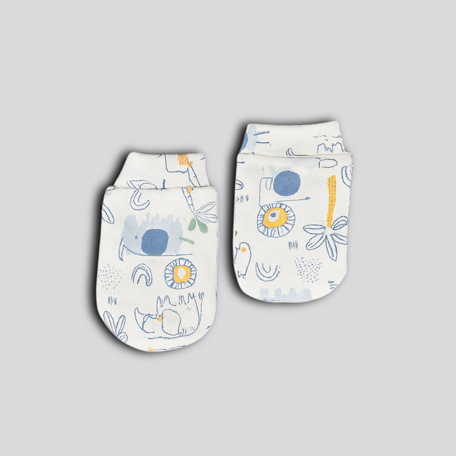 Cap, Mitten & Booties - Lion Print