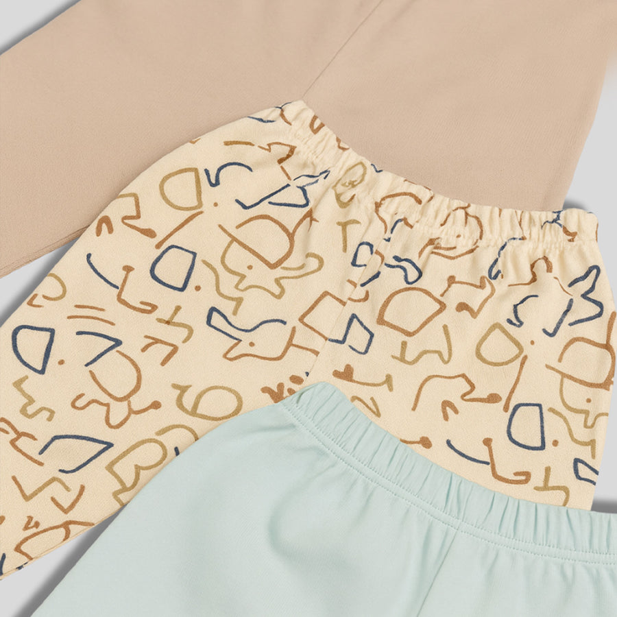 Set of 3 Pyjamas - Elephant Print